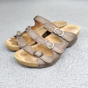 Dansko Wedge Sandal 1708161600 Tarin Burnished Nubuck Taupe  Sz 38 EU / US 7.5